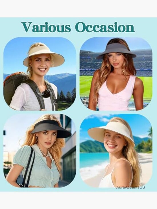 Lightweight Wide Brim Sun Visor UPF 50+ Foldable Travel Hat